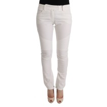 Ermanno Scervino Schicke weiße Slim Fit-Hose aus Baumwolle