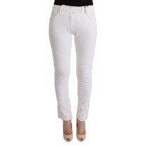 Ermanno Scervino Schicke weiße Slim Fit Hose aus Baumwolle