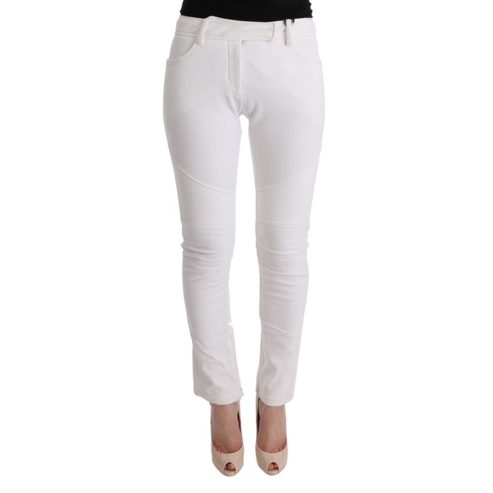 Ermanno Scervino Schicke weiße Slim Fit Hose aus Baumwolle