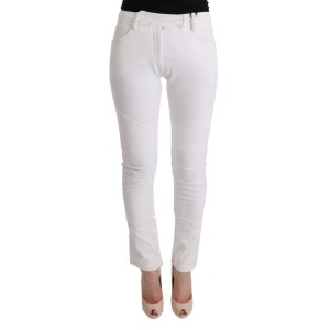 Ermanno Scervino Schicke weiße Slim Fit Hose aus Baumwolle