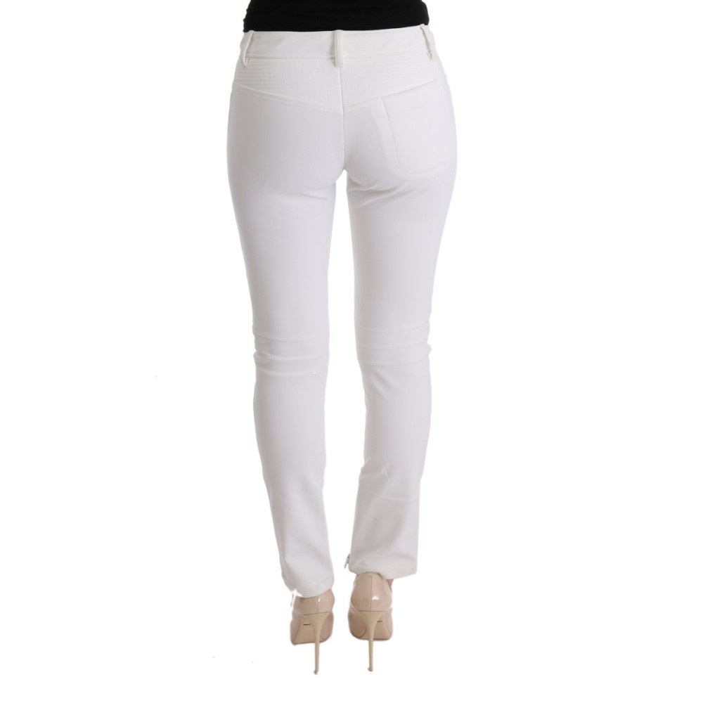 Ermanno Scervino Schicke weiße Slim Fit Hose aus Baumwolle