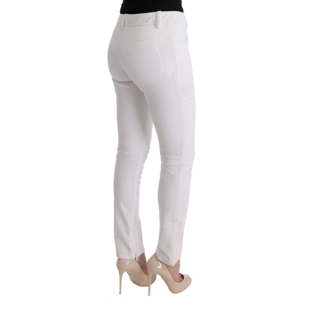 Ermanno Scervino Schicke weiße Slim Fit Hose aus Baumwolle