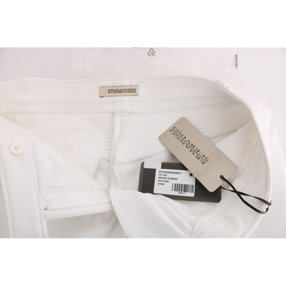 Ermanno Scervino Schicke weiße Slim Fit Hose aus Baumwolle