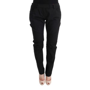 Ermanno Scervino Schlanke Hose aus Baumwolle in Schwarz