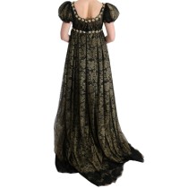Dolce & Gabbana Sonnenblumen-Spitzen-Kristall-Maxi-Shiftkleid
