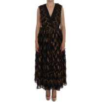 Dolce & Gabbana Elegantes A-Linie ärmelloses Kleid in voller Länge