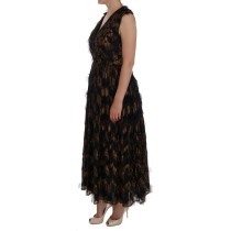 Dolce & Gabbana Elegantes A-Linie ärmelloses Kleid in voller Länge