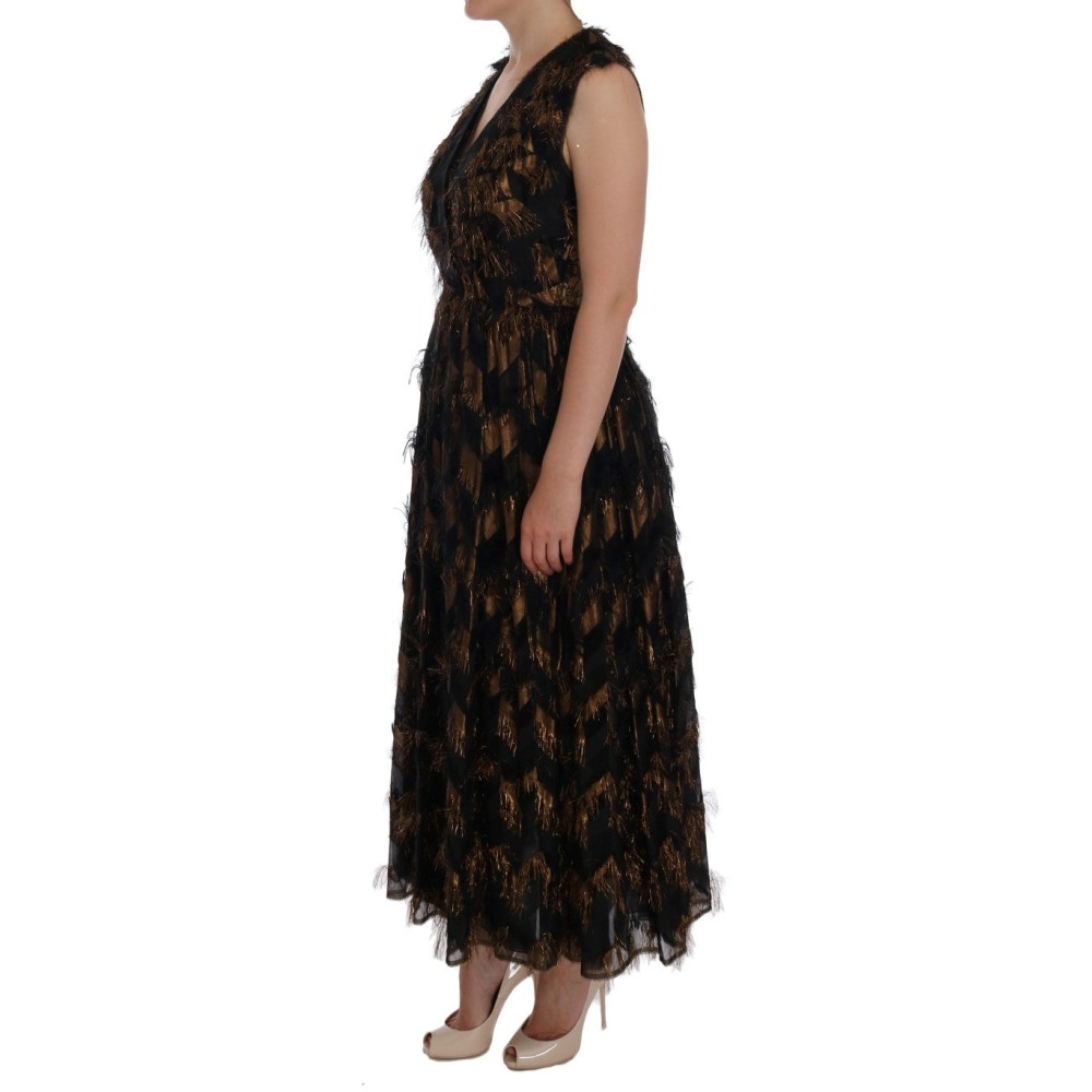 Dolce & Gabbana Elegantes A-Linie ärmelloses Kleid in voller Länge