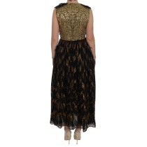 Dolce & Gabbana Elegantes A-Linie ärmelloses Kleid in voller Länge