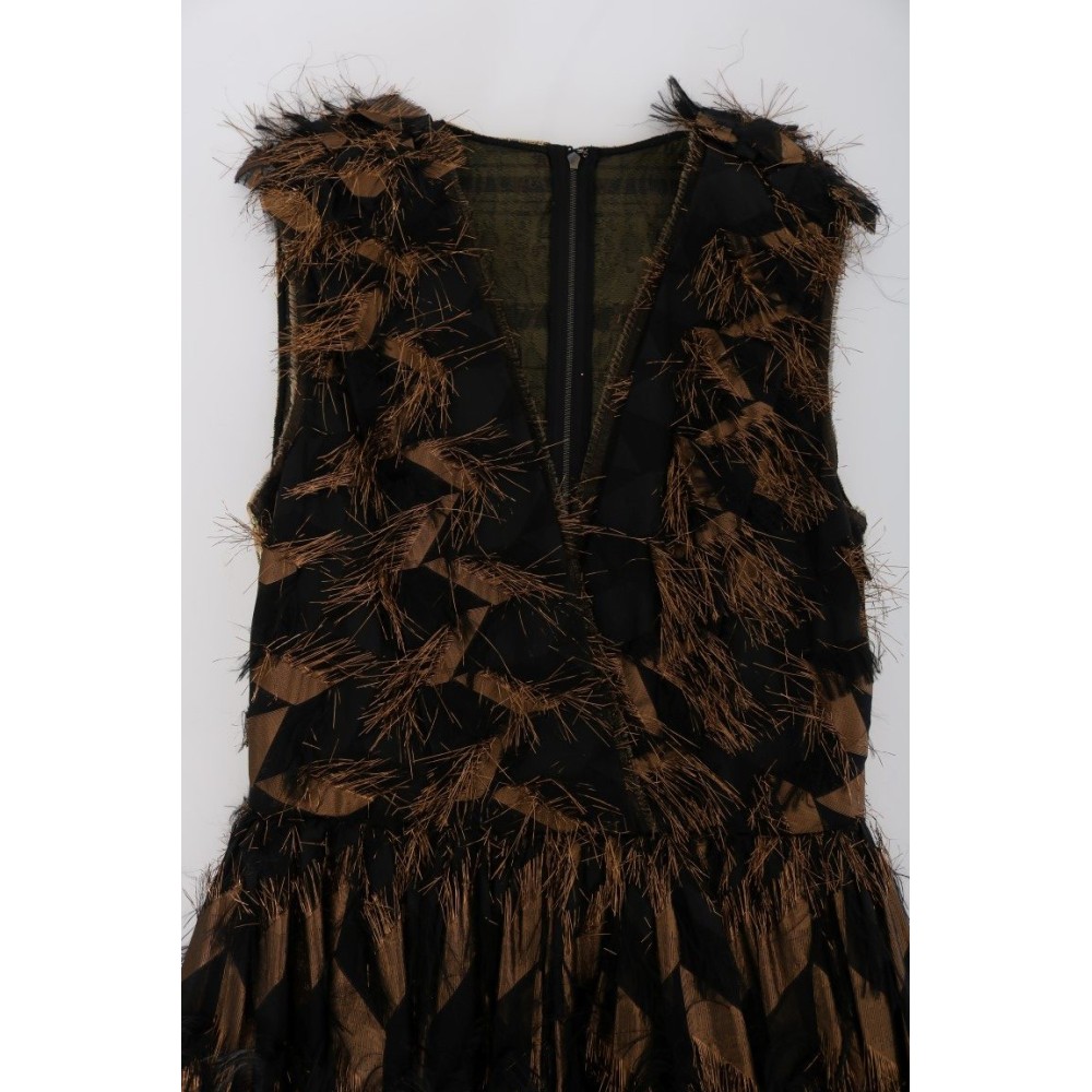 Dolce & Gabbana Elegantes A-Linie ärmelloses Kleid in voller Länge
