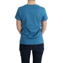 Dolce & Gabbana Schickes blaues Baumwoll-T-Shirt mit 2017 Druck