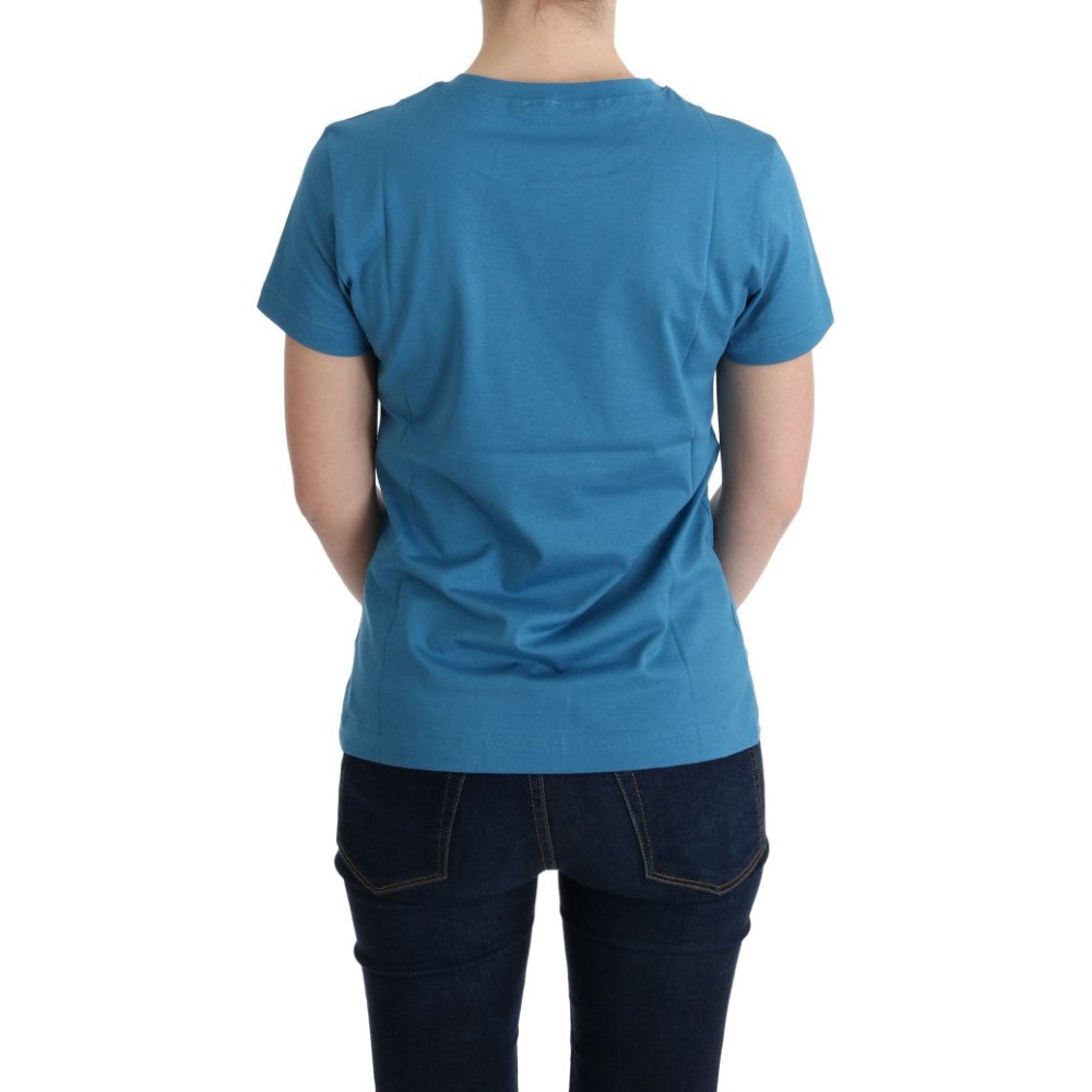 Dolce & Gabbana Schickes blaues Baumwoll-T-Shirt mit 2017 Druck