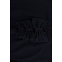 MARGHI LO\' Elegantes Kleid aus blauer Wolle über dem Knie