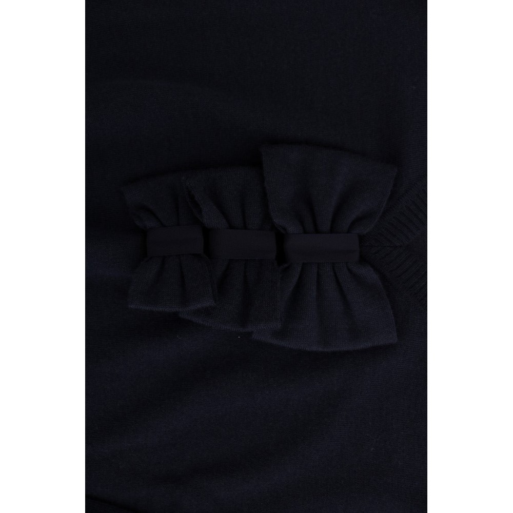 MARGHI LO\' Elegantes Kleid aus blauer Wolle über dem Knie