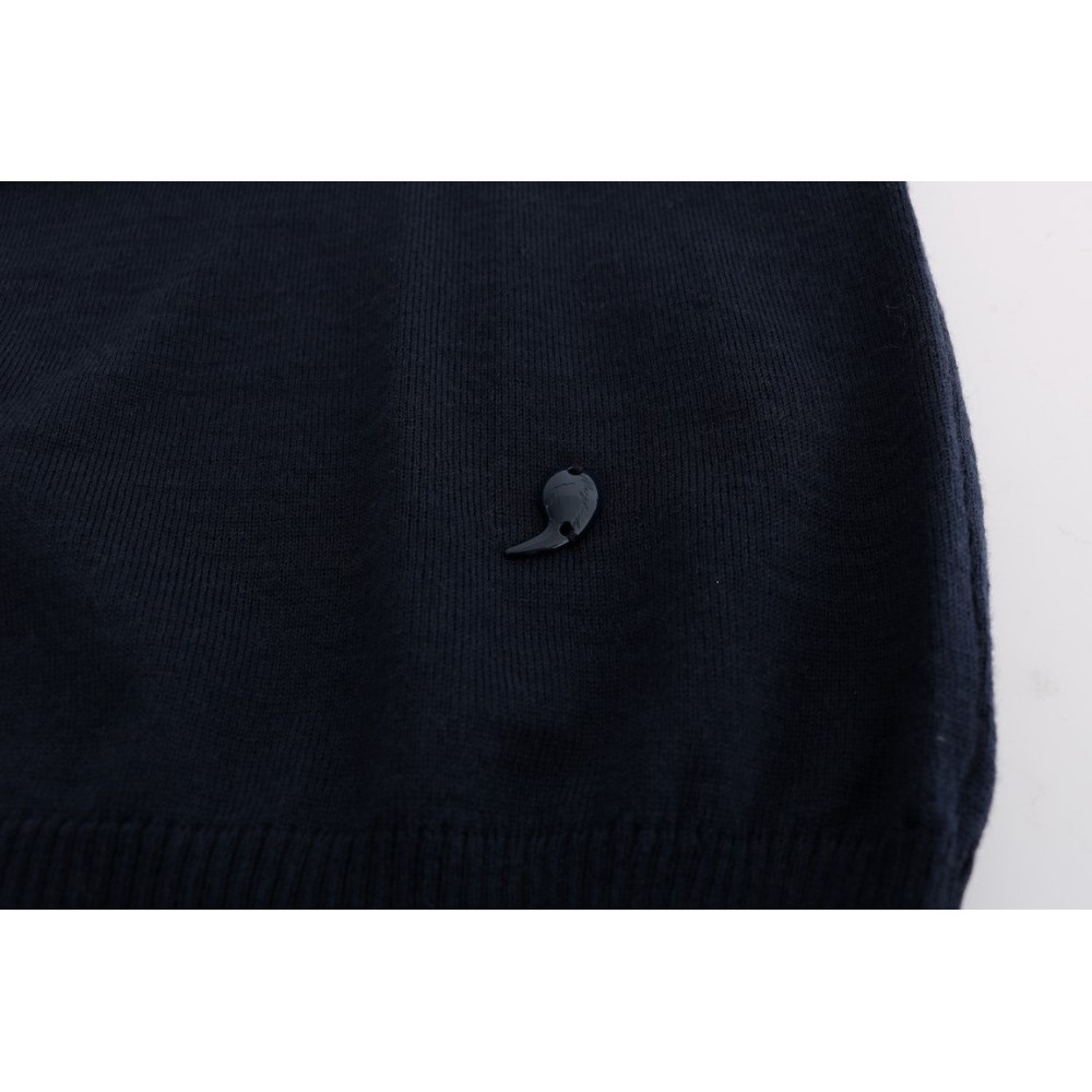 MARGHI LO\' Elegantes Kleid aus blauer Wolle über dem Knie