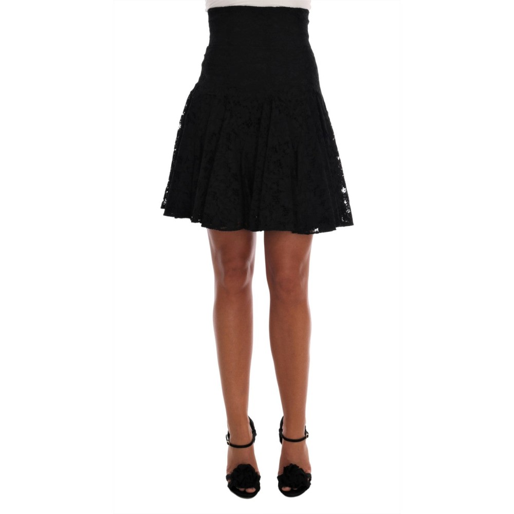 Dolce & Gabbana Eleganter Minirock aus floraler Spitze in A-Linie