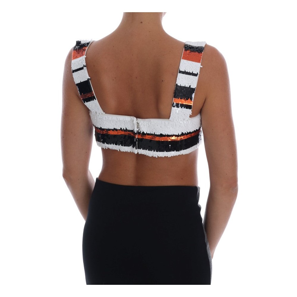 Dolce & Gabbana Paillettenbesetztes Bustier-Top in leuchtenden Tönen