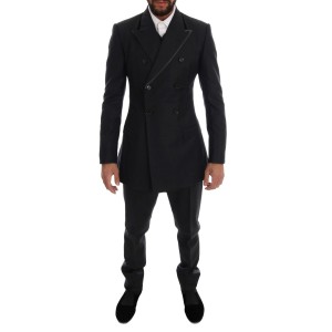Dolce & Gabbana Eleganter grauer doppelreihiger Wollanzug