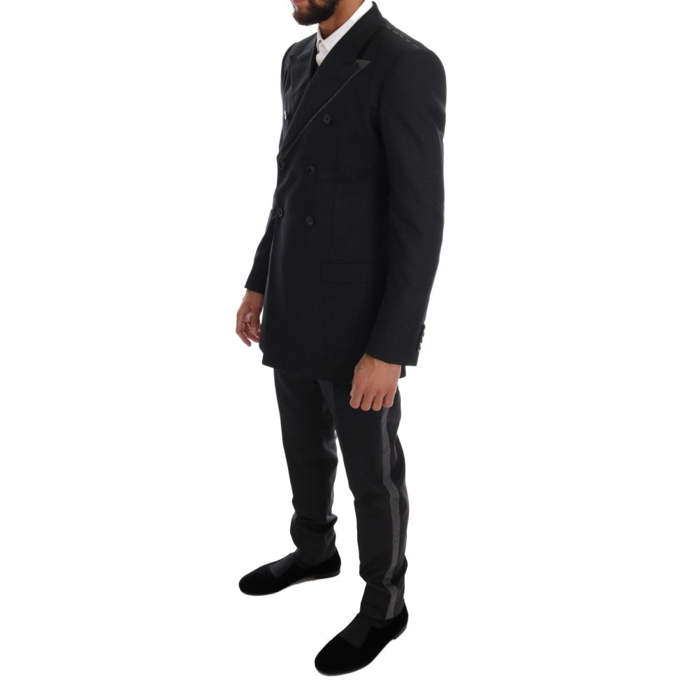 Dolce & Gabbana Eleganter grauer doppelreihiger Wollanzug