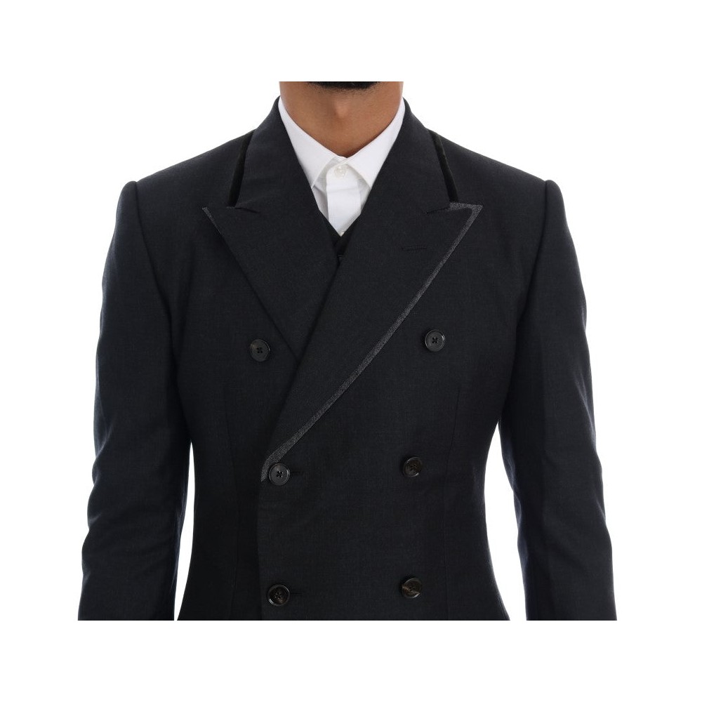 Dolce & Gabbana Eleganter grauer doppelreihiger Wollanzug