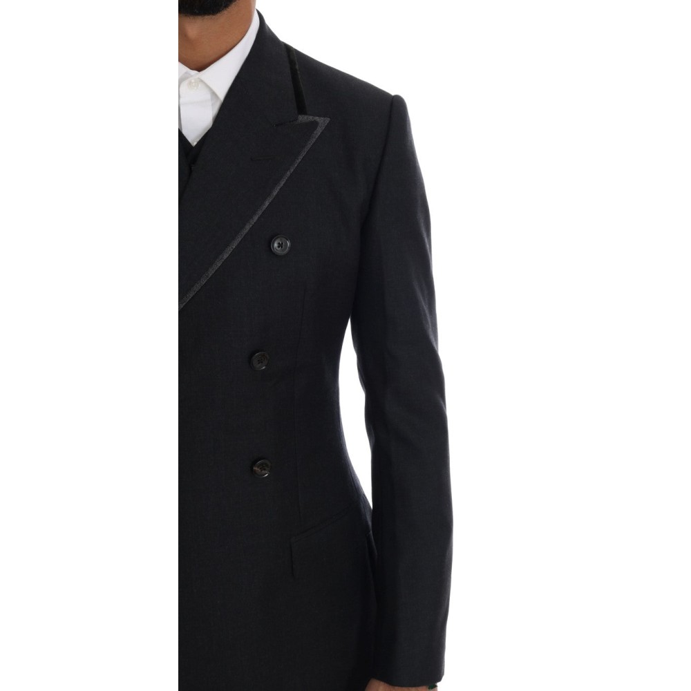 Dolce & Gabbana Eleganter grauer doppelreihiger Wollanzug