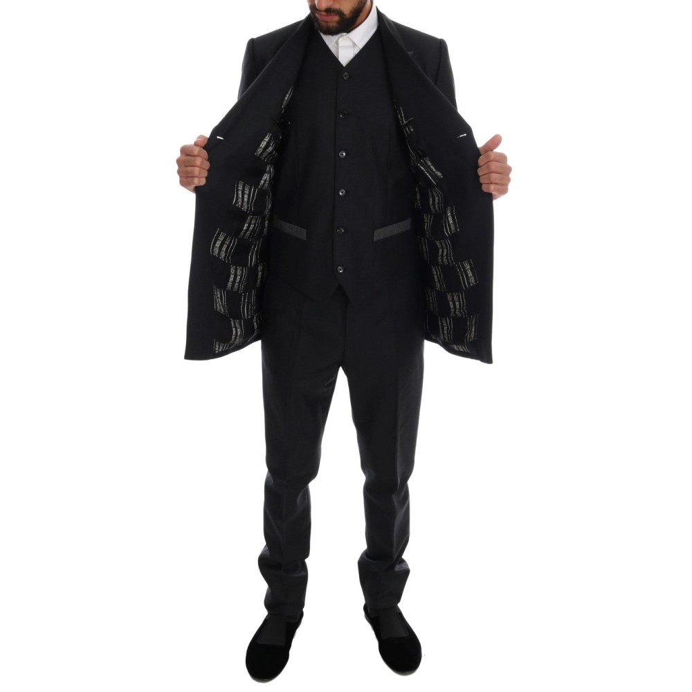 Dolce & Gabbana Eleganter grauer doppelreihiger Wollanzug