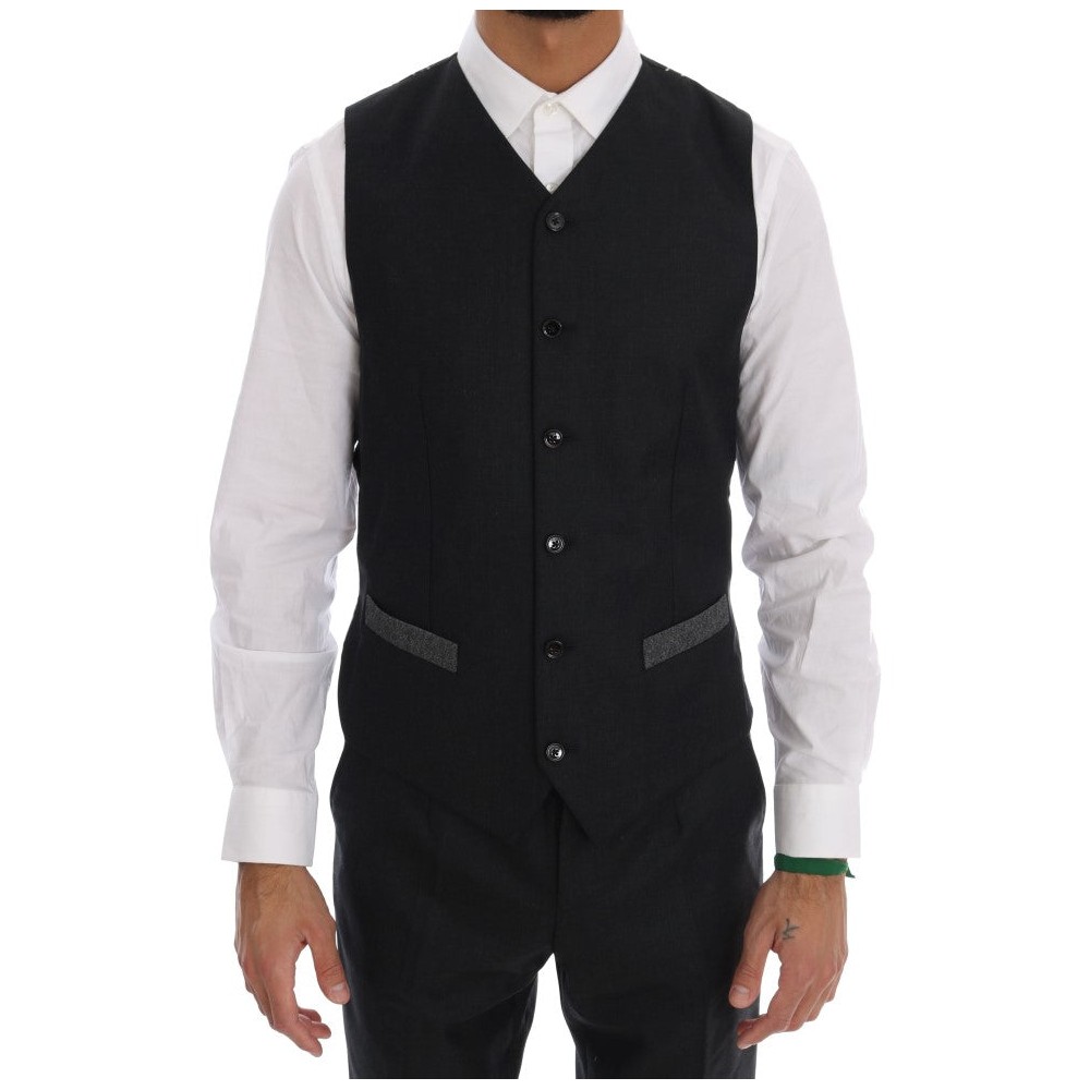 Dolce & Gabbana Eleganter grauer doppelreihiger Wollanzug