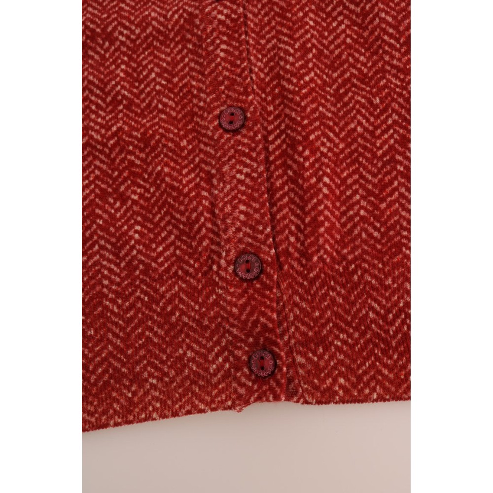 Dolce & Gabbana Rote Strickjacke aus Wolle