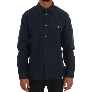 John Galliano Elegantes blaues Freizeithemd aus Baumwolle