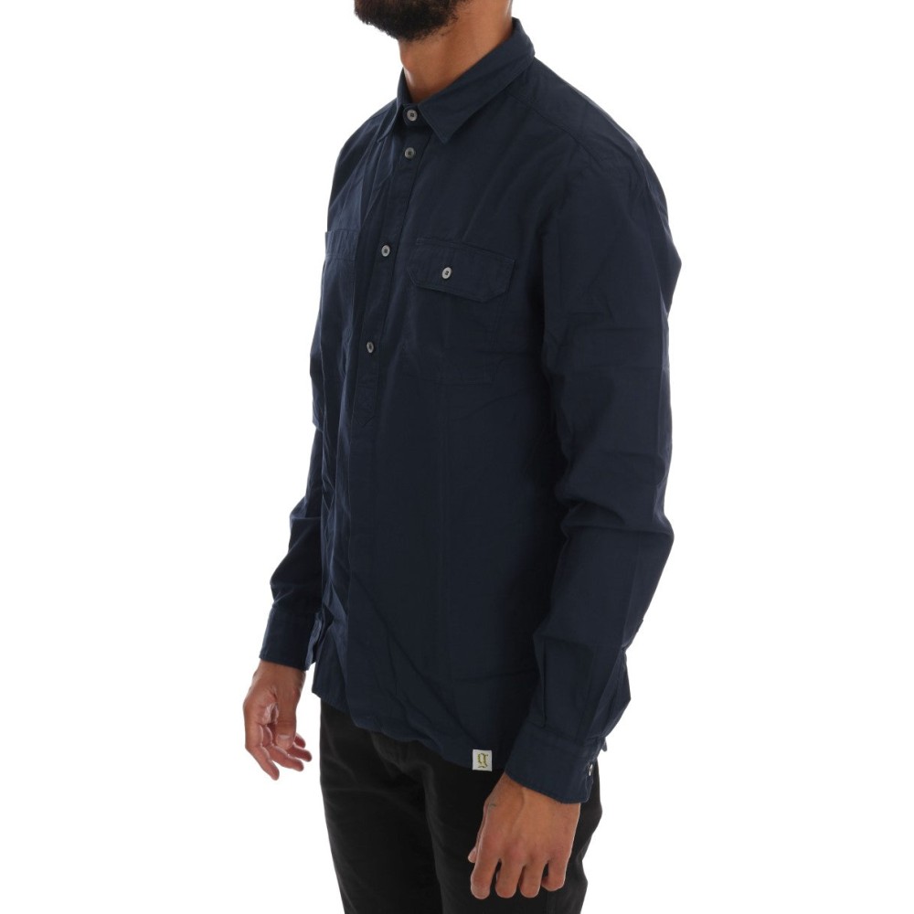 John Galliano Elegantes blaues Freizeithemd aus Baumwolle