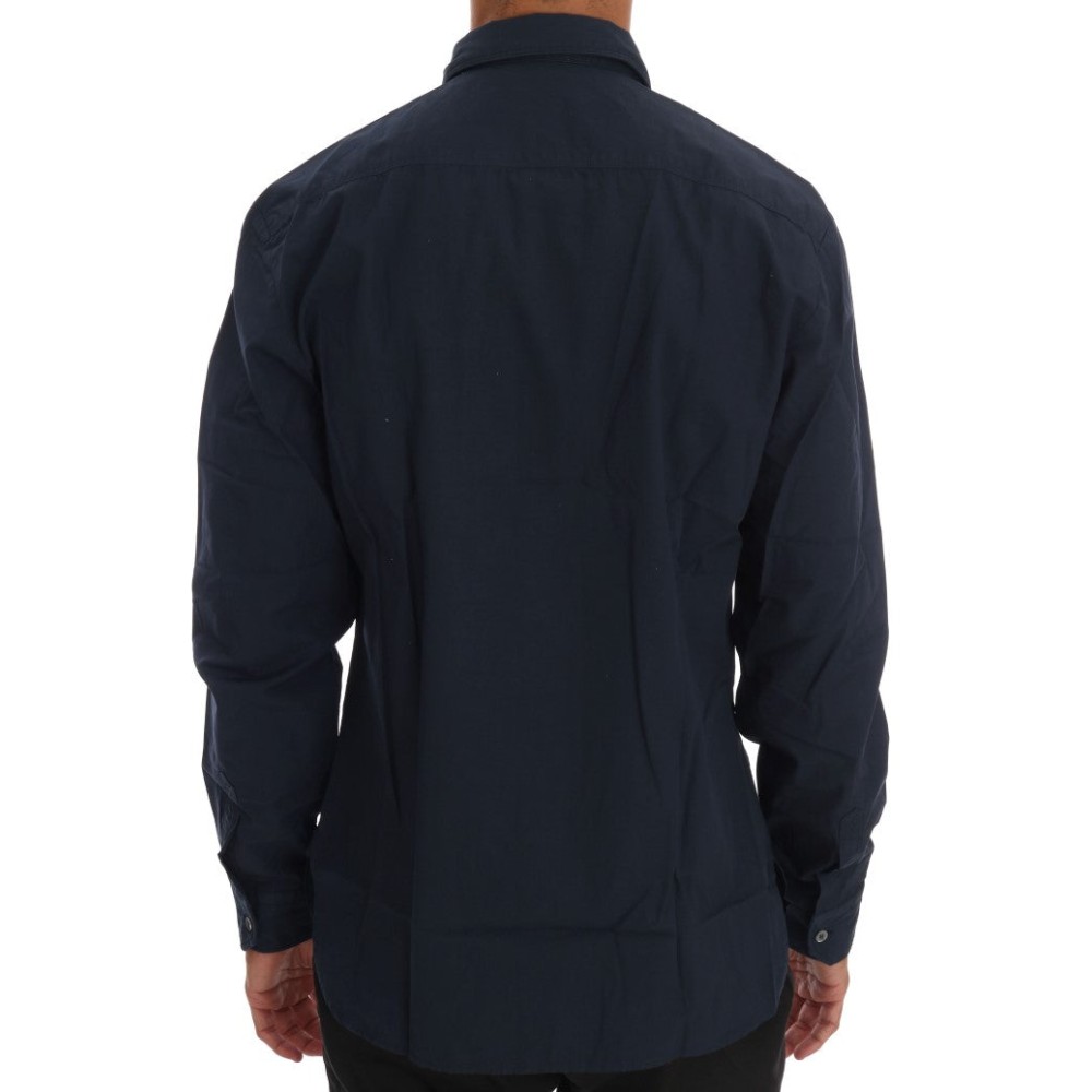 John Galliano Elegantes blaues Freizeithemd aus Baumwolle
