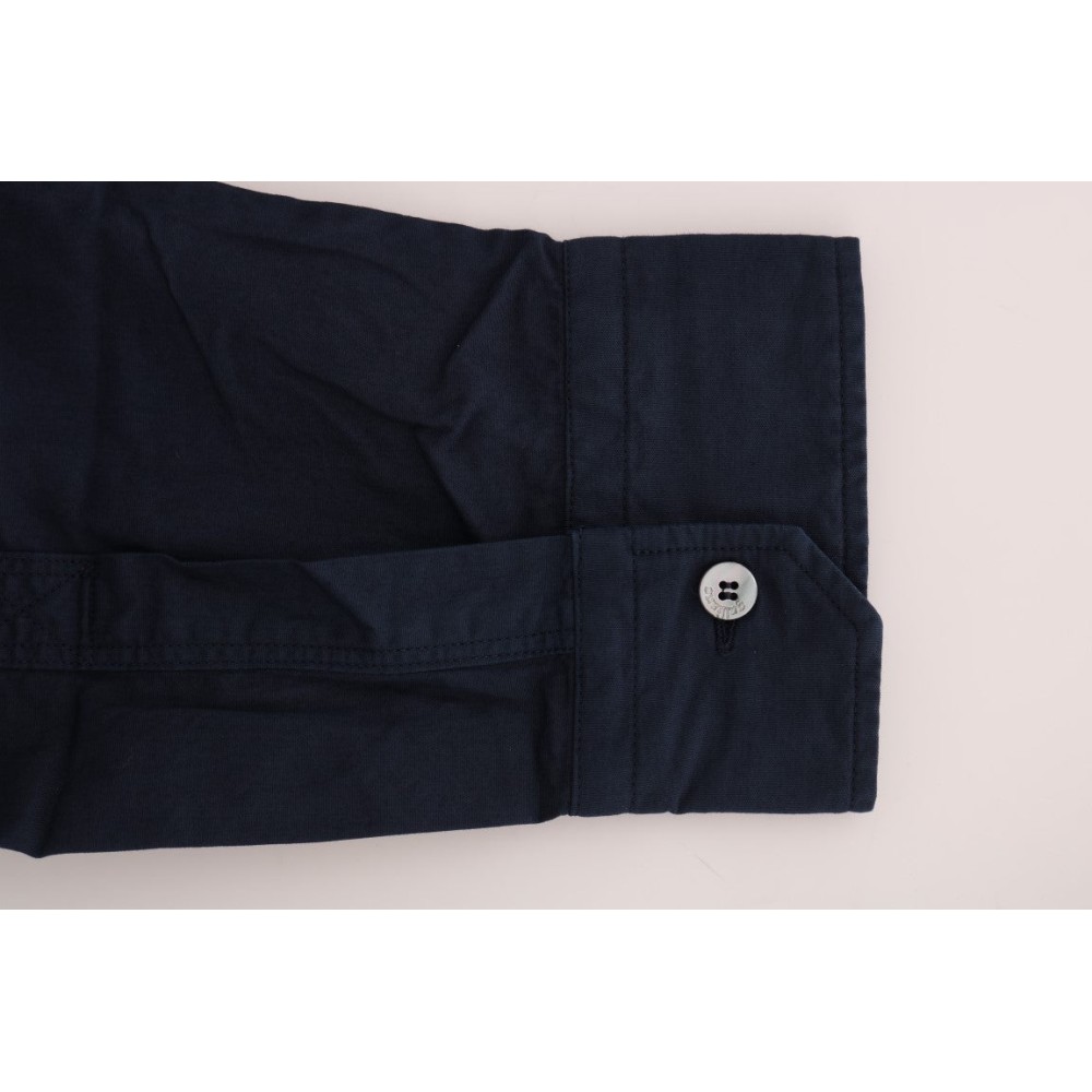 John Galliano Elegantes blaues Freizeithemd aus Baumwolle