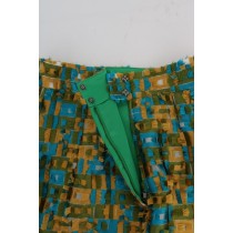 Dolce & Gabbana Eleganter grüner Jacquard-Rock mit hoher Taille