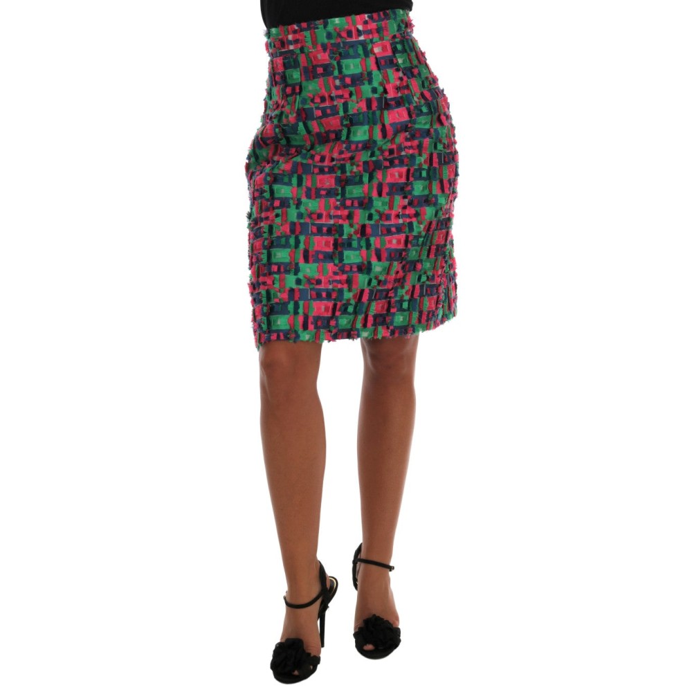 Dolce & Gabbana Eleganter Jacquard-Bleistiftrock mit hoher Taille