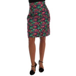 Dolce & Gabbana Eleganter Jacquard-Bleistiftrock mit hoher Taille
