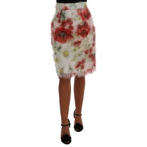 Dolce & Gabbana Eleganter floraler Bleistiftrock mit hoher Taille