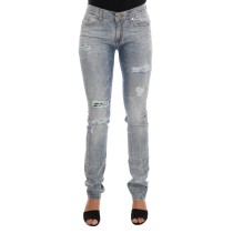 Versace Jeans Schicke hellblaue zerrissene Slim Fit Jeans