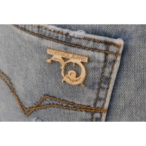Versace Jeans Schicke hellblaue zerrissene Slim Fit Jeans