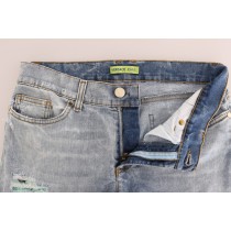Versace Jeans Schicke hellblaue zerrissene Slim Fit Jeans