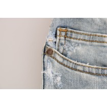 Versace Jeans Schicke hellblaue zerrissene Slim Fit Jeans