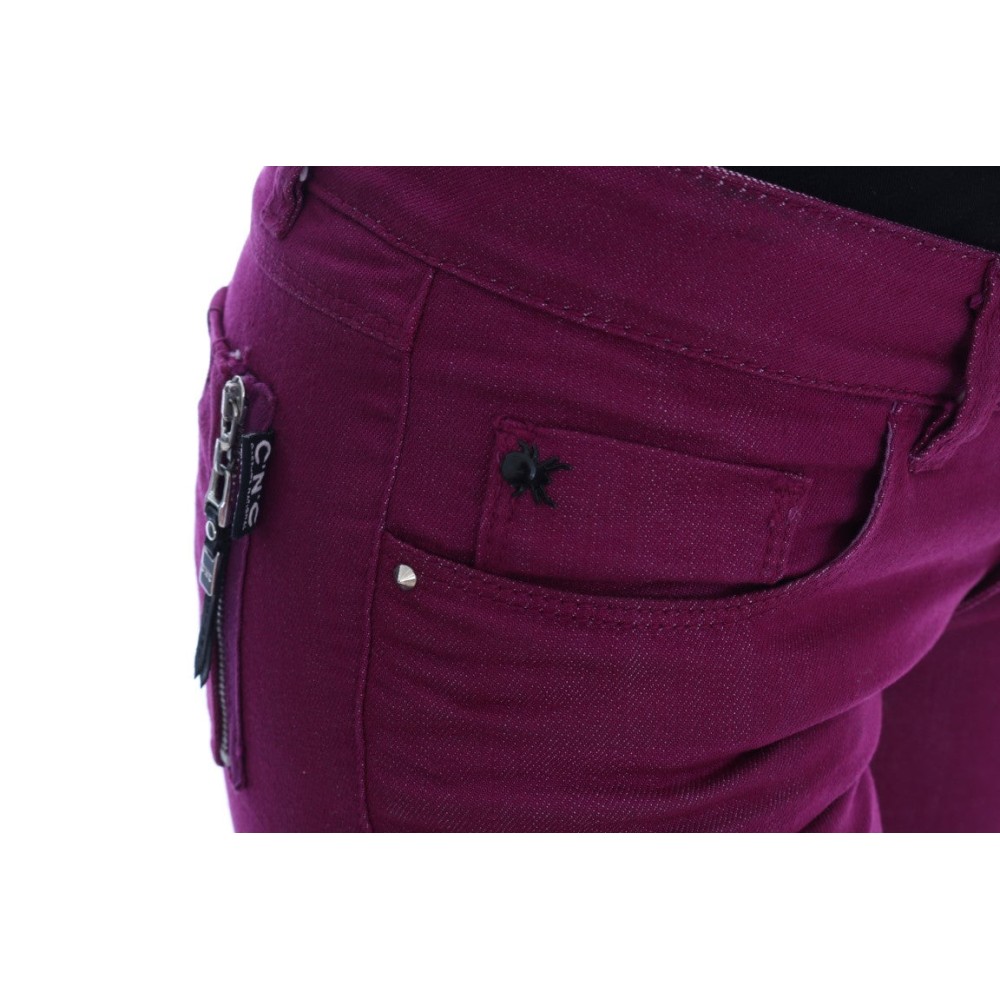 Costume National Elegante lila Super Slim Jeans