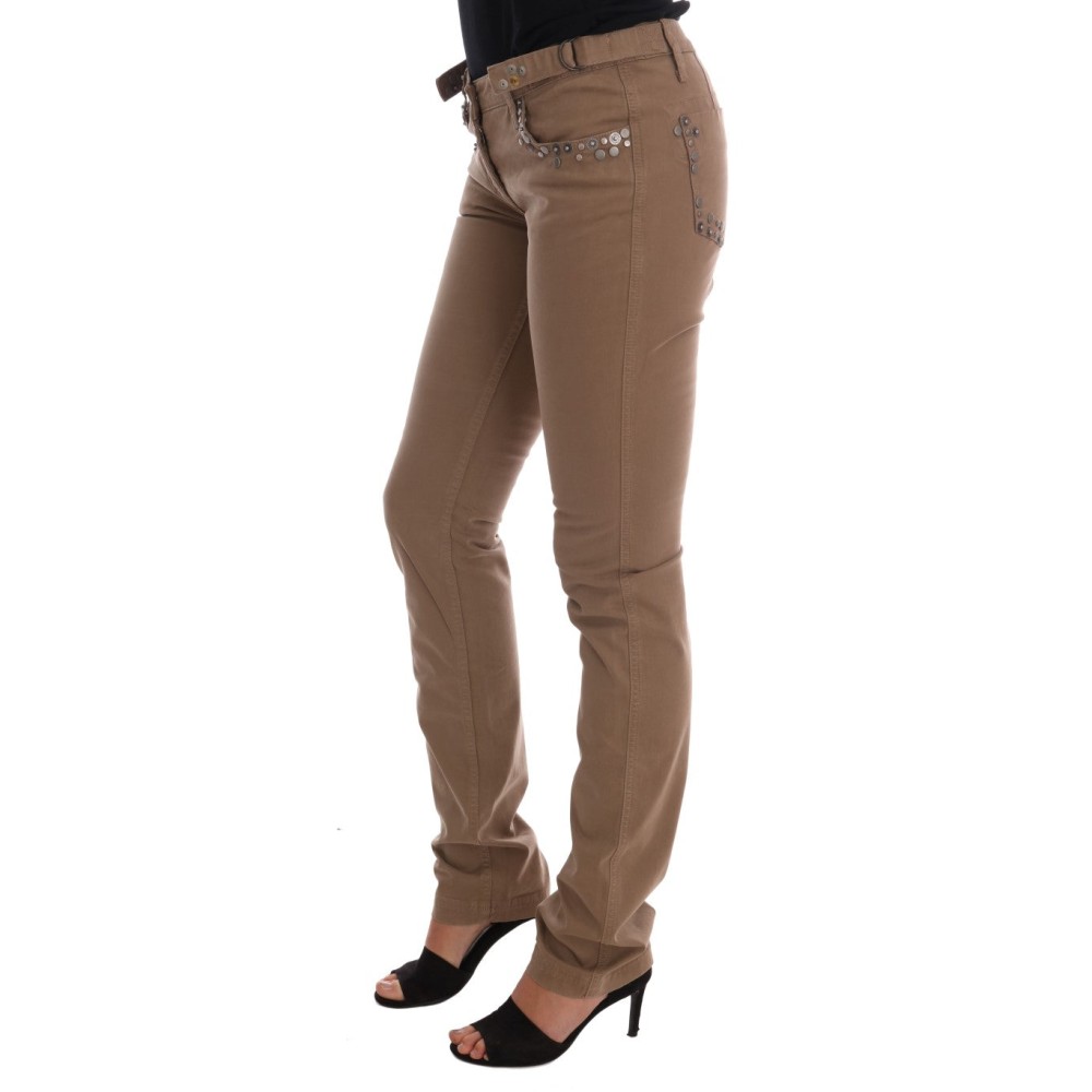 Costume National Beige Super Slim Fit Designer Jeans