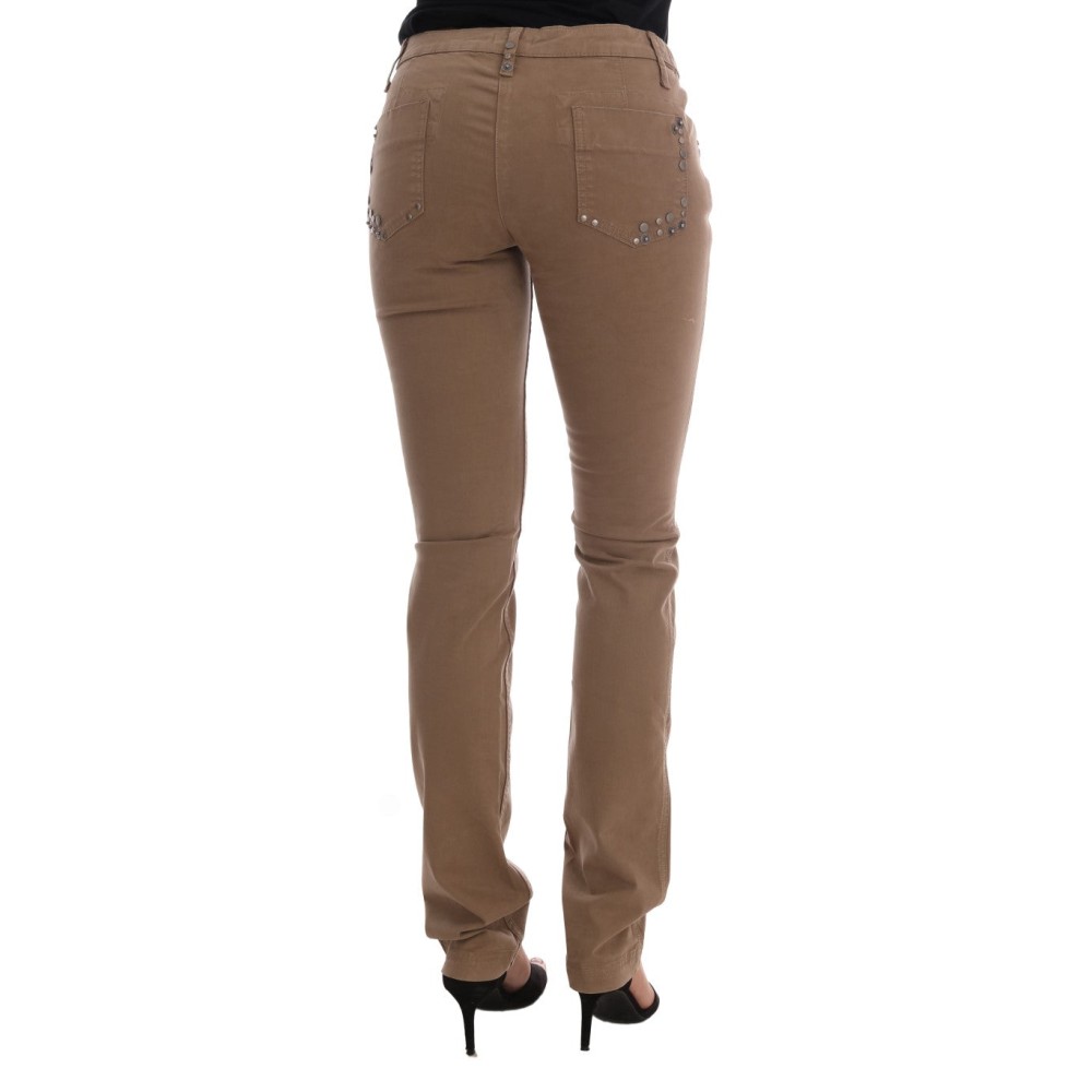 Costume National Beige Super Slim Fit Designer Jeans