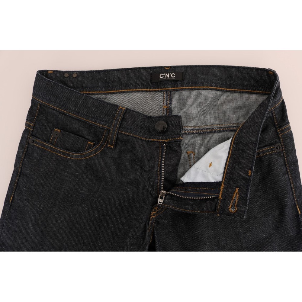 Costume National Schicke dunkelblaue Straight Fit Jeans
