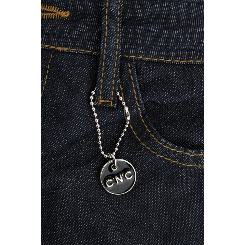 Costume National Schicke dunkelblaue Straight Fit Jeans