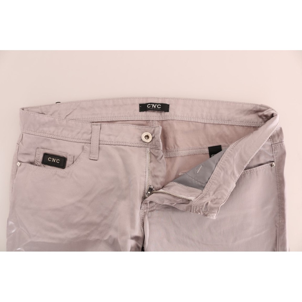 Costume National Schicke Beige Slim Fit Designer Jeans