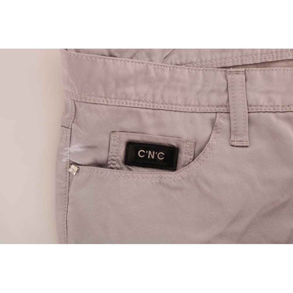 Costume National Schicke Beige Slim Fit Designer Jeans