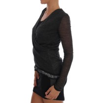 Ermanno Scervino Schicke graue Bluse mit Spitzenärmeln