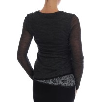 Ermanno Scervino Schicke graue Bluse mit Spitzenärmeln
