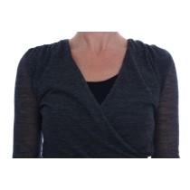 Ermanno Scervino Schicke graue Bluse mit Spitzenärmeln